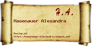 Hasenauer Alexandra névjegykártya